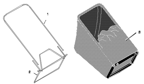 Handle And Bag Assembly Diagram and Parts List for 20405X192A 1997 Briggs and Stratton Lawn Mower
